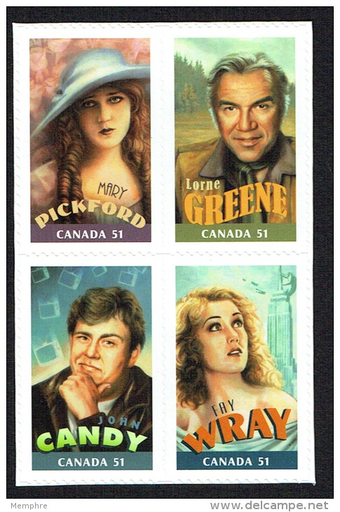 2006  Canadian Stars In Hollywood Mary Pickford, L. Greene, J. Candy Fay Wray  Pane Of 4 From Annual Collection Sc 2154a - Unused Stamps