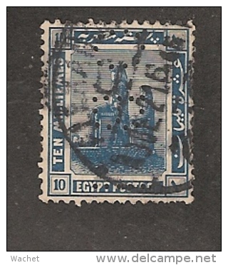 Perfin Perforé Firmenlochung Egypt SG 91 OB Ottoman Bank - 1915-1921 Protectorat Britannique