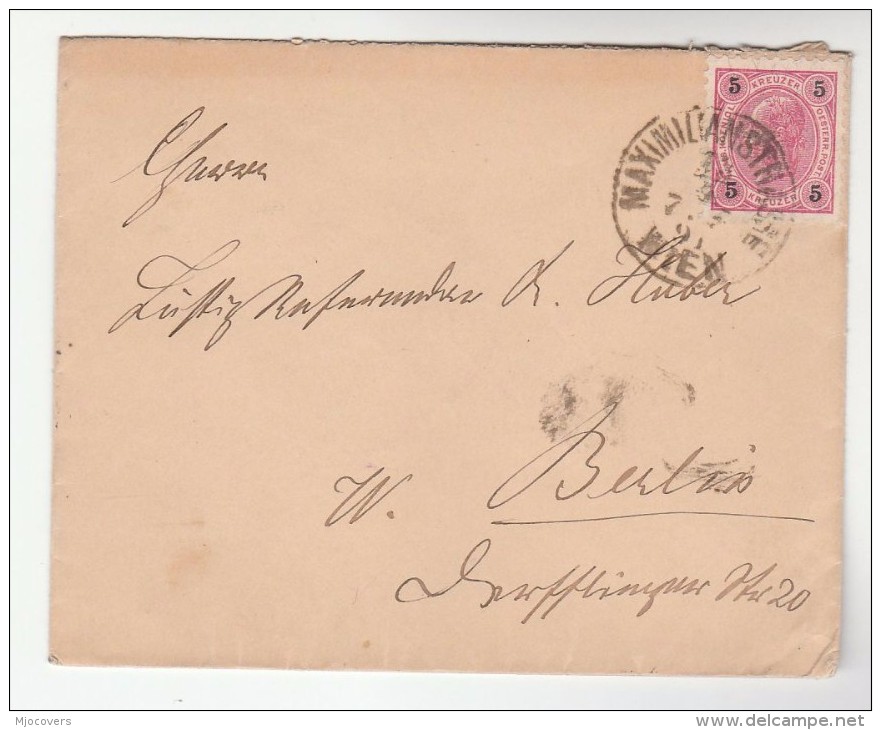 1891 Maximilianstrasse AUSTRIA Stamps COVER To Berlin Germany - Covers & Documents