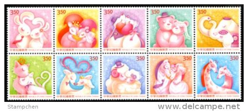 NT$3.50 2015 Greeting Stamps-Best Wishes Rabbit Squirrel Dog Bear Elephant Cats Deer Sheep Zebra Giraffe - Other & Unclassified