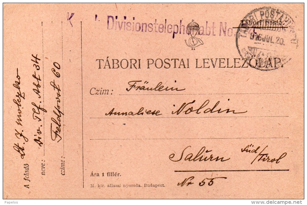 1916 CARTOLINA   CON ANNULLO FELDPOST - Documents