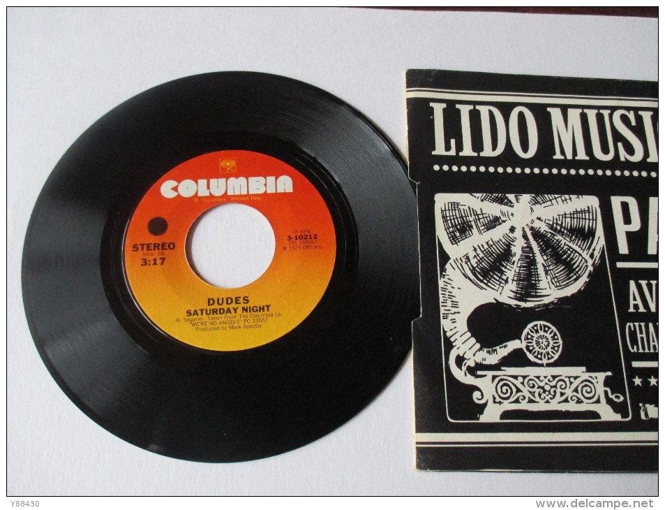 DUDES  --  ROCK' N  ROLL DEBUTANTE  &   SATURDAY NIGHT  -- Importation Lido Musique à Paris.-2 Photos - Disco, Pop
