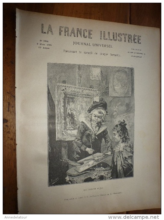 1895   LA FRANCE ILLUSTREE : Quai Malaquais à Paris;LA GASCOGNE Au Havre;L'ANGELUS En Mer (bateau N1173); Lait Mouillé - 1850 - 1899