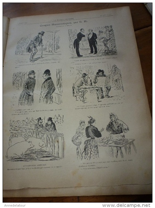 1895   LA FRANCE ILLUSTREE : Quai Malaquais à Paris;LA GASCOGNE au Havre;L'ANGELUS en mer (bateau N1173); Lait mouillé