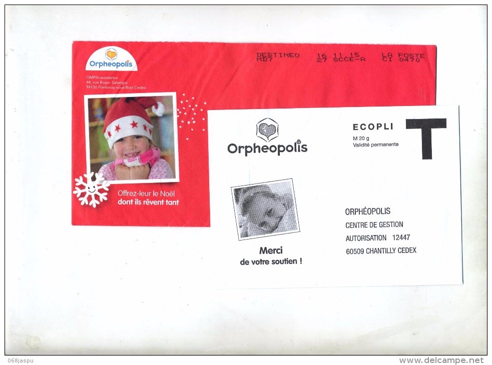 Lettre Reponse T Oepheopolis + Destineo Pere Noel - Cartes/Enveloppes Réponse T