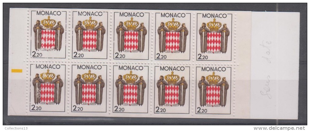 MONACO - Carnet 1** (1 Avec Date + 1 Sans Date) Cote 23 Euros Depart A 10% - Booklets