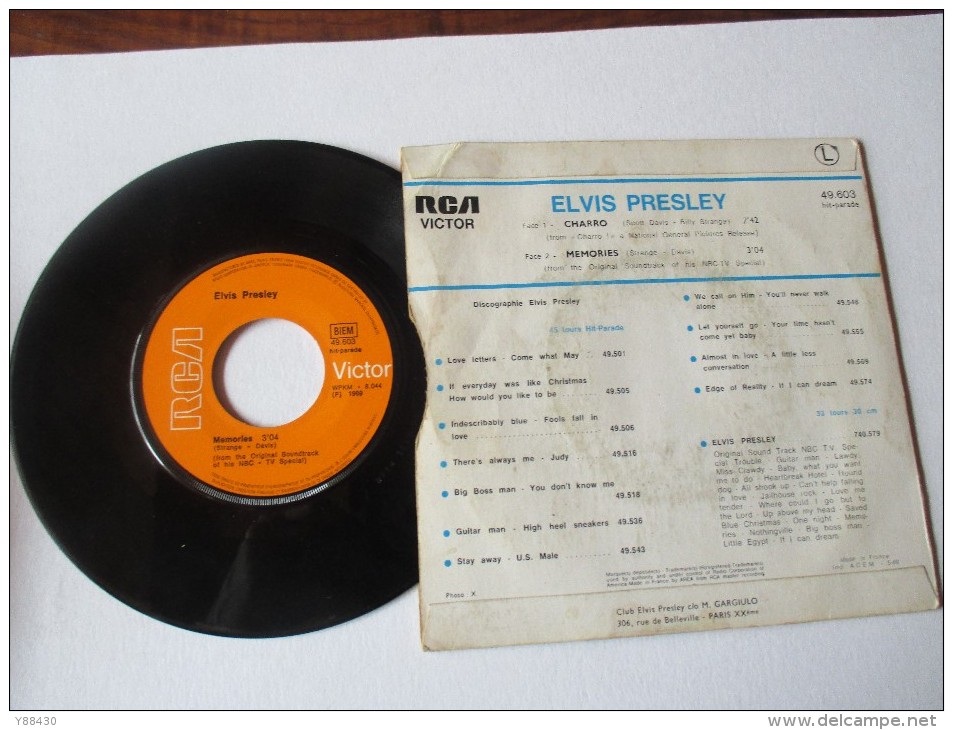 ELVIS  PRESLEY   ---   CHARRO    &    MEMORIES   ---   2 Photos - Disco, Pop