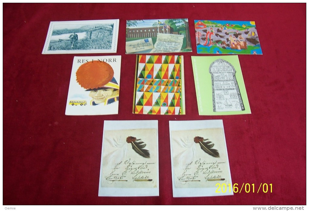 LOT 8 CARTES DE  PHILATELIQUE DE SUEDE - Collections