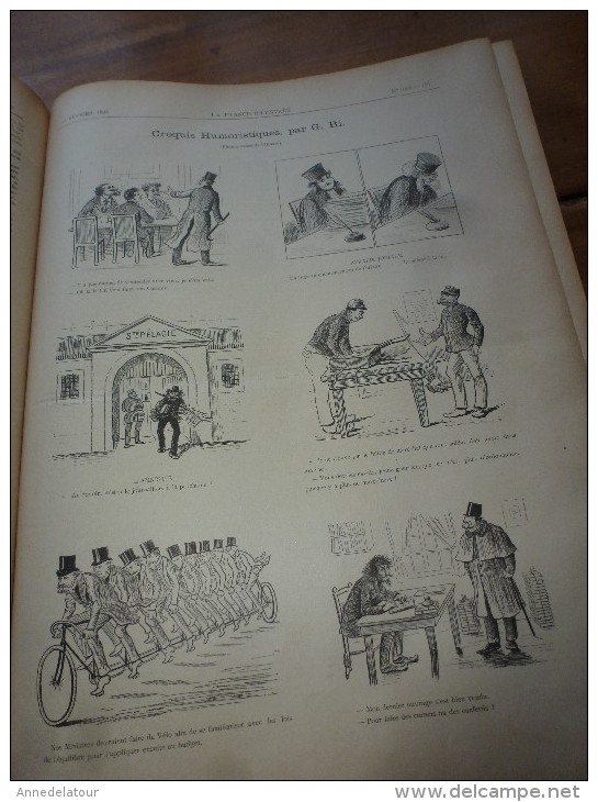 1895  LA FRANCE ILLUSTREE :Armée anté-révolution;Expo aquarellistes;CRÊPES;Embauche des balayeurs;Les crosnes;Humour-des