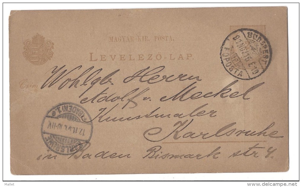 Entier Postal Hongrie - Budapest Pour Karlsruhe - 1916 - Postal Stationery