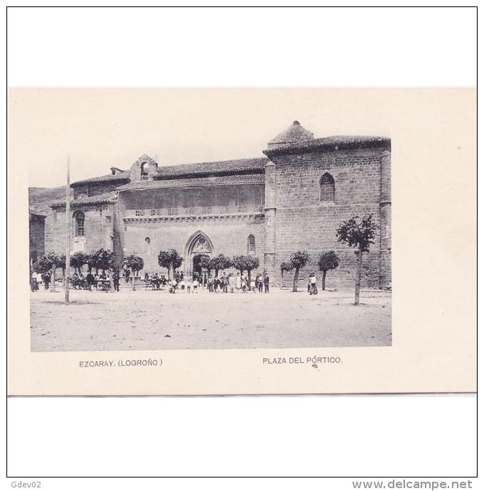 LRJTPA810A-LFTD11945.Tarjeta Postal De LA RIOJA.Arboles,edificios Y Personas En LA PLAZA DEL PORTICO En EZCARAY - La Rioja (Logrono)