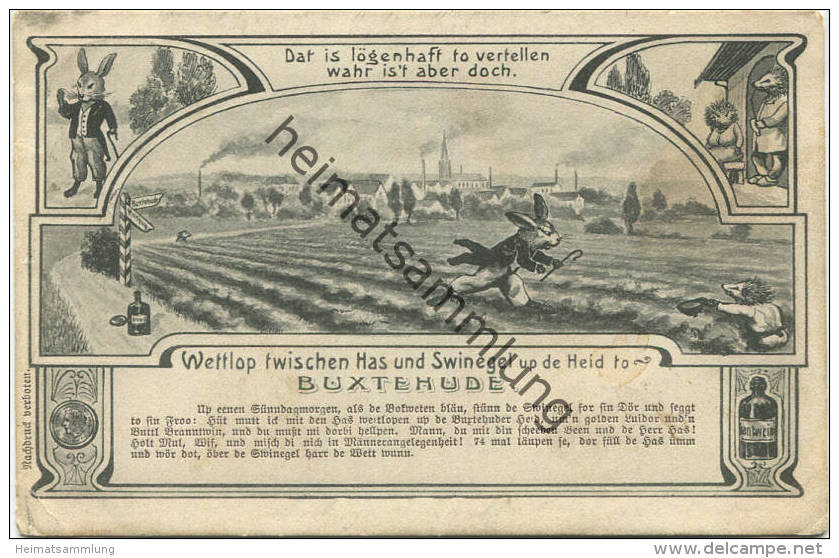 Buxtehude - Wettlop Twischen Has Und Swinegel Up De Heid - Verlag M. Glückstadt & Münden Hamburg Gel. 1905 - Buxtehude