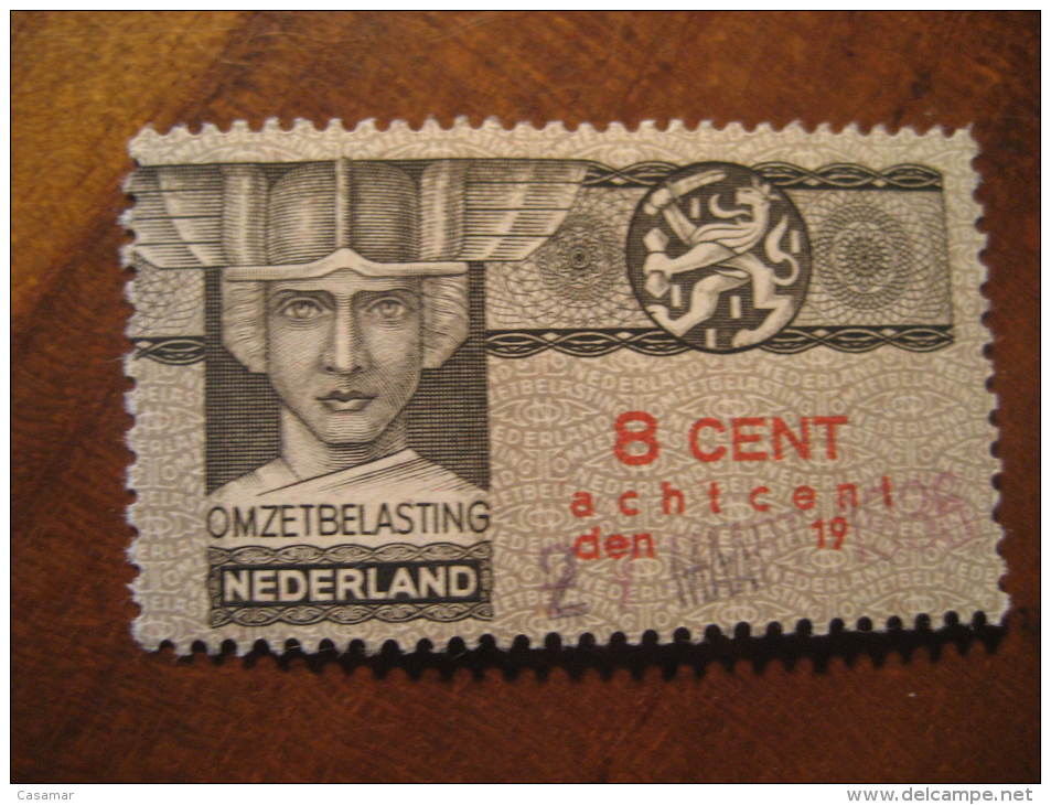 8 Cent OMZETBELASTING Revenue Fiscal Tax Postage Due Official Netherlands Holland - Fiscali