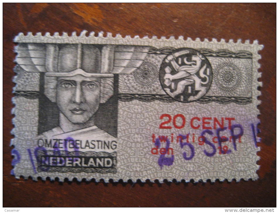 20 Cent OMZETBELASTING Revenue Fiscal Tax Postage Due Official Netherlands Holland - Revenue Stamps