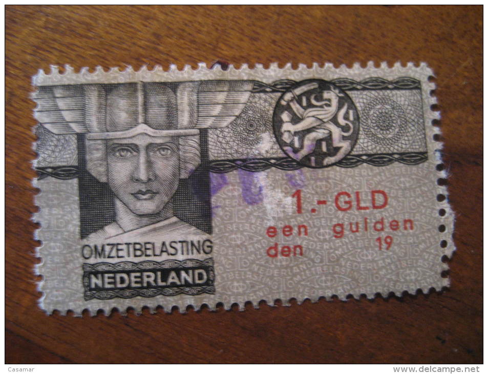 1 Gld OMZETBELASTING Revenue Fiscal Tax Postage Due Official Netherlands Holland - Revenue Stamps