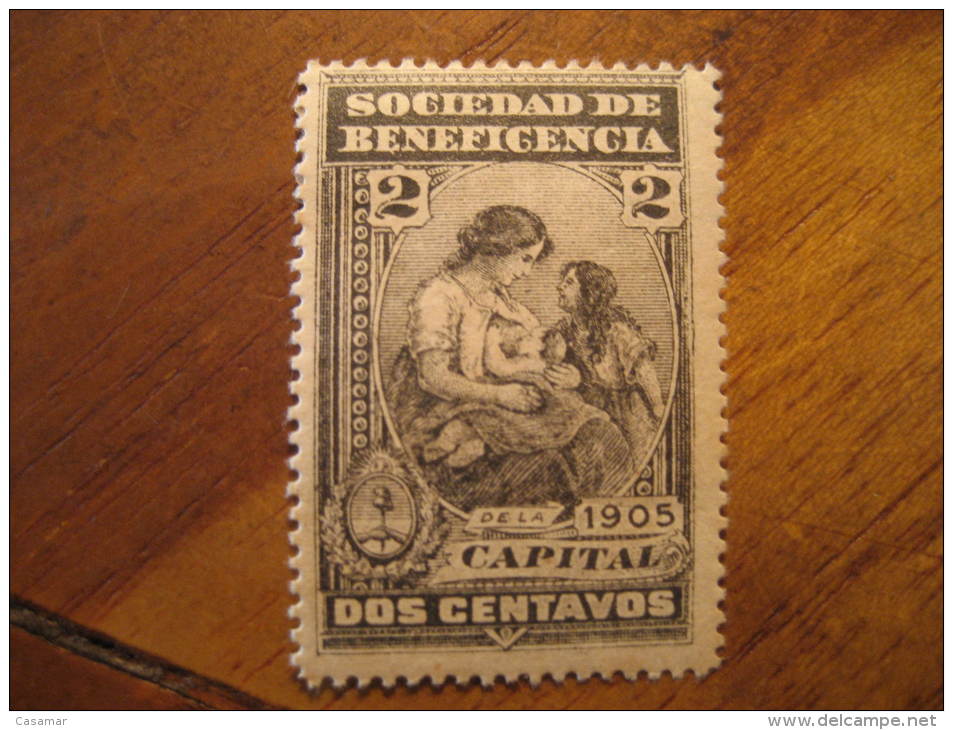 1905 Sociedad De BENEFICIENCIA De La Capital 2 Centavos Revenue Fiscal Tax Postage Due Official Argentina - Oficiales