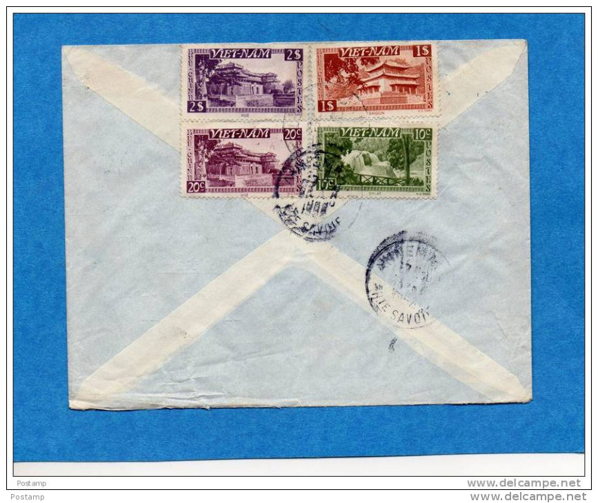 MARCOPHILIE-lettre Commerciale  -Avion -VIET NAM   -Cad- CHOLON 1952-4- Stamps  -- Pour Françe - Briefe U. Dokumente