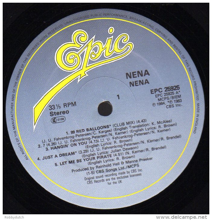* LP *  NENA - SAME (99 Red Balloons) (England 1984 EX-!!!) - Rock