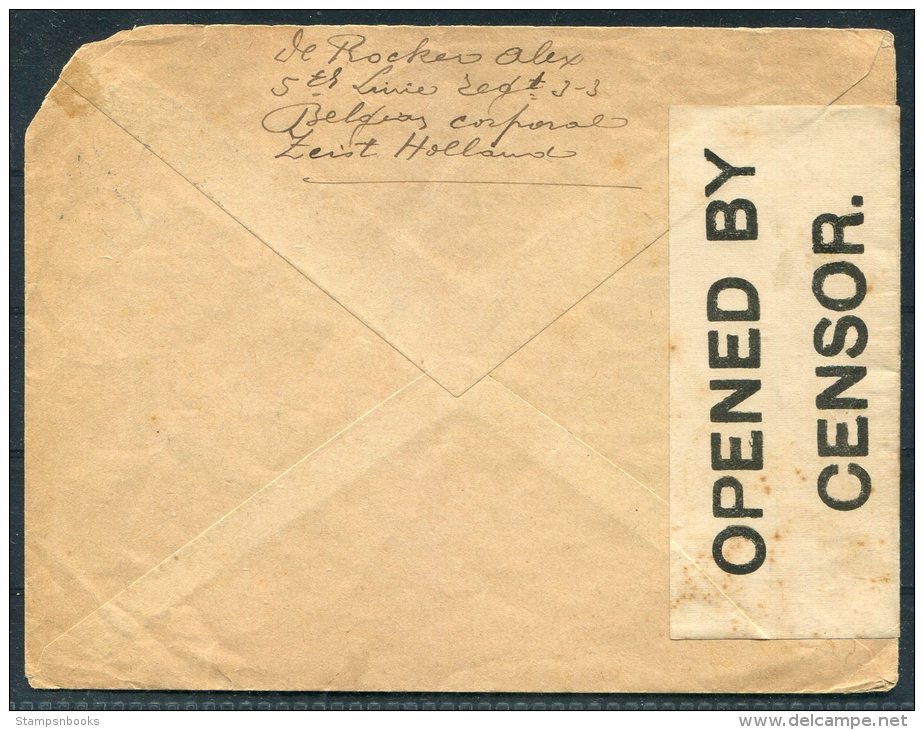 1916 Netherlands Legerplaats Zeist Camp Censor Cover - White Star Line, New York, USA - Covers & Documents