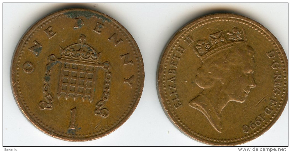 Grande Bretagne Great Britain 1 Penny 1990 KM 935 - 1 Penny & 1 New Penny