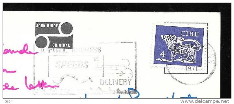 Timbre  D'irlande Au Dos D'une Carte Postale Pour La France En 1971 - Qaa2405 - Cartas & Documentos