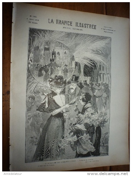 1895  LA FRANCE ILLUSTREE :R V W;Rameaux;Inauguration Du Chemin De Fer De Sceaux;Sauveteur Durécu;Gare De L'Observatoire - 1850 - 1899