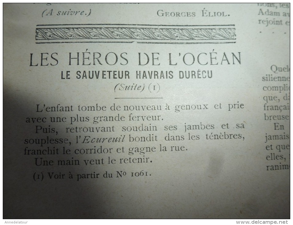 1895  LA FRANCE ILLUSTREE :R V W;Rameaux;Inauguration Du Chemin De Fer De Sceaux;Sauveteur Durécu;Gare De L'Observatoire - 1850 - 1899