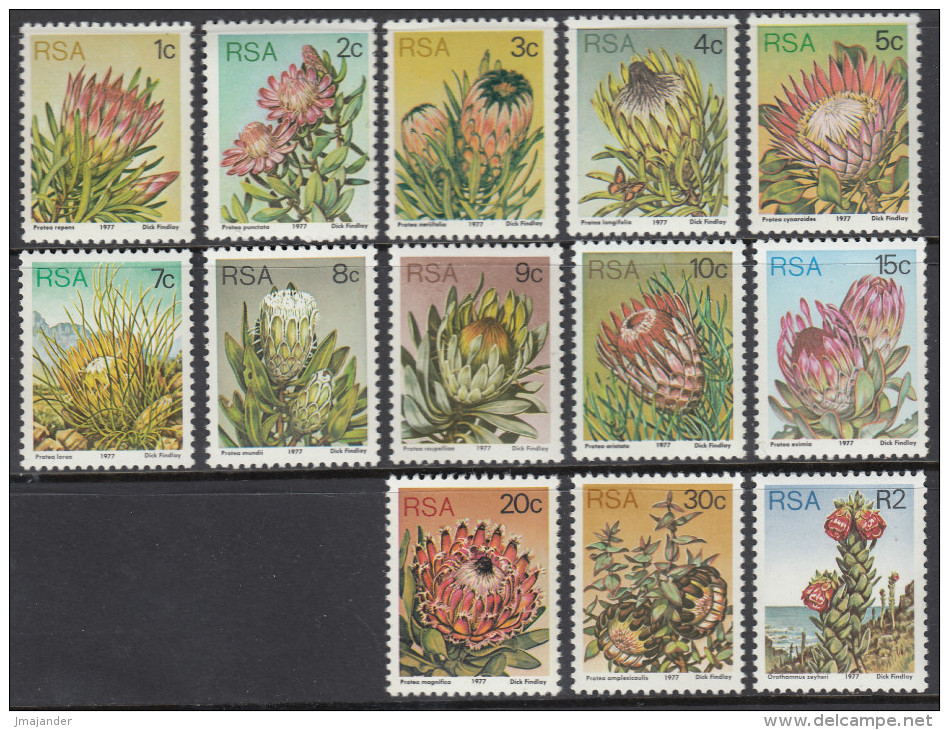 South-Africa 1977 Definitives Lot: Protea Plants. Mi 512-516, 518-523, 525, 528 MNH - Ongebruikt