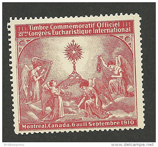 B06-34 CANADA Montreal 1910 Eucharistic Congress Angels Red MH - Local, Strike, Seals & Cinderellas