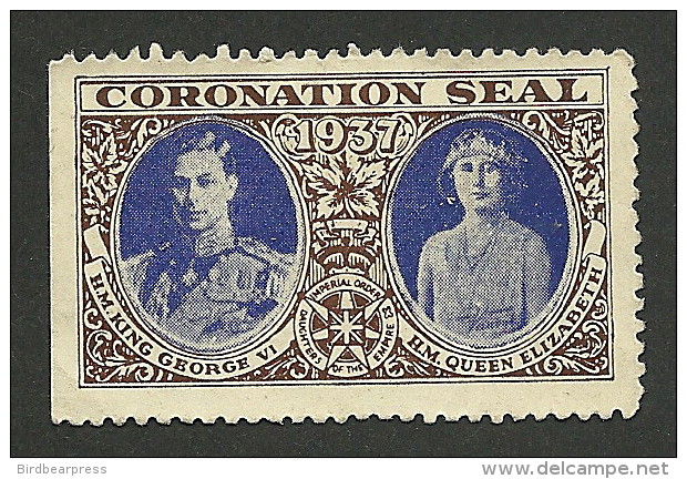 B07-07 CANADA IODE 1937 Coronation Seal KGVI MNG - Local, Strike, Seals & Cinderellas