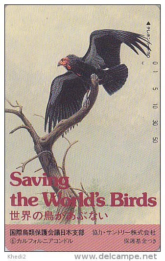 TC JAPON / 110-92092 ** ONE PUNCH ** - Série 2 SAVE THE BIRDS 6/16 - OISEAU CONDOR - EAGLE BIRD JAPAN PC 4262 - Águilas & Aves De Presa