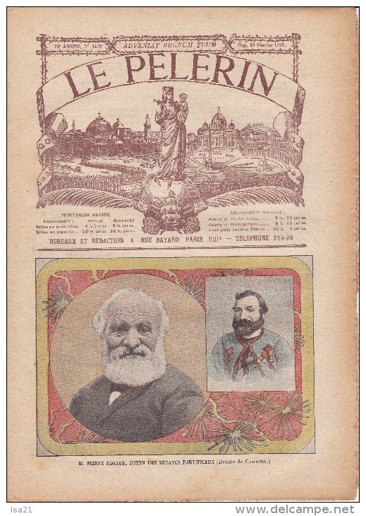 LE PELERIN 20 Février 1905 M Pierre Ségaux Doyen Des Zouaves Pontificaux, Les Chasseurs Alpins,... - 1900 - 1949