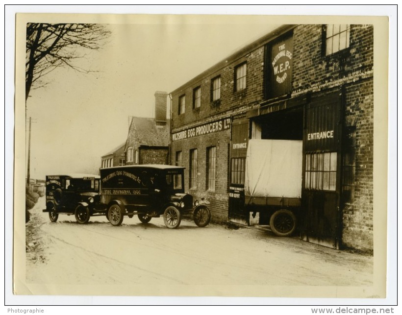 Royaume Uni Hungerford Wiltshire Egg Producers Entrepot Camions Ancienne Photo 1930 - Places