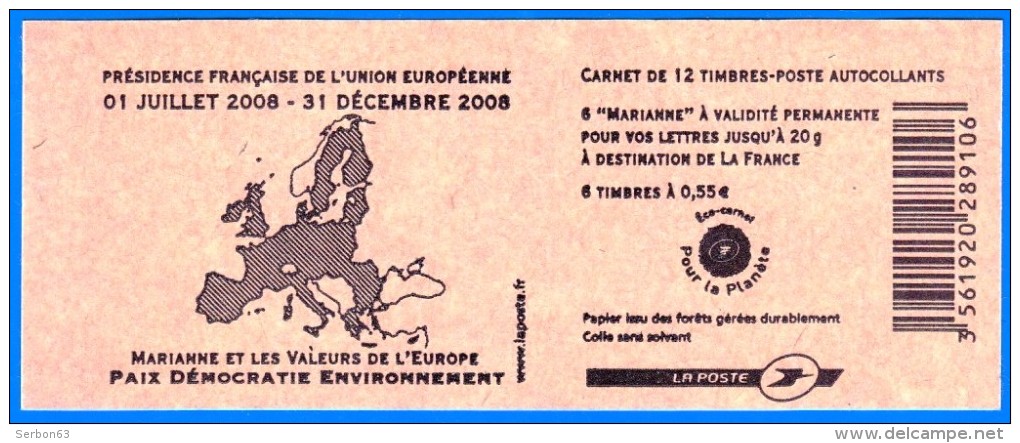 PHILATELIE VARIETE !!! CARNET DE 12 TIMBRES MARIANNE LA LIGNE DE SEPARATION DES TIMBRES EST MAL POSITIONNEE SCANS - Booklets