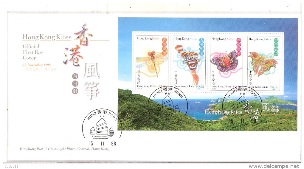 FDC Hong Kong - Kites - Cerf Volants - Blok 59 (to See) - FDC