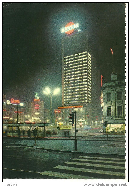 Bruxelles (Brussel, Belgio) Centre International, International Center, By Night - Pubblicità "Martini" - Bruxelles By Night