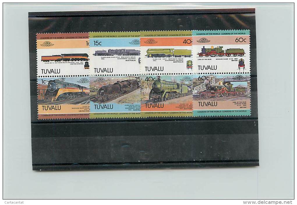 TUVALU 1984  - TRENI TRAINS -  8 VALORI - Tuvalu