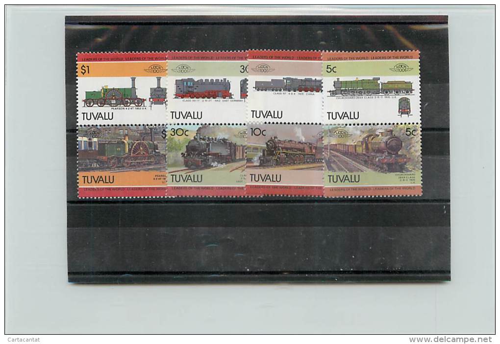 TUVALU 1985  - TRENI TRAINS -  8 VALORI - Tuvalu
