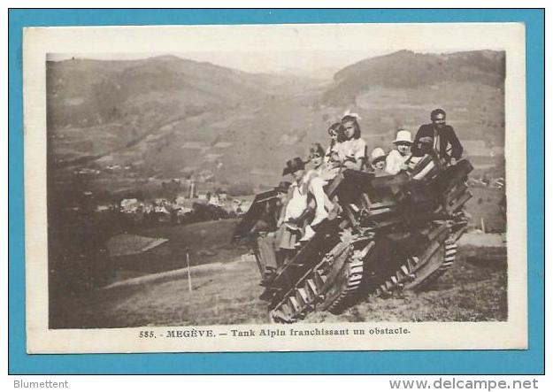 CPSM 585 - Tank Alpin Franchissant Un Obstacle MEGEVE 74 - Megève