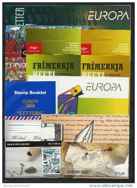 EUROPA- CEPT 2008- TEMA “LA CARTA ESCRITA- DER BRIEF - COLECCIÓN  De Los 18 CARNETS  OFICIALES EMITIDOS - Sammlungen