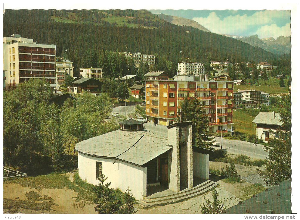 Crans Sur Sierre, Crans Montana (Valais, Svizzera) Chiesa E Scorcio Panoramico, Church, Eglise, Kirche - Crans-Montana