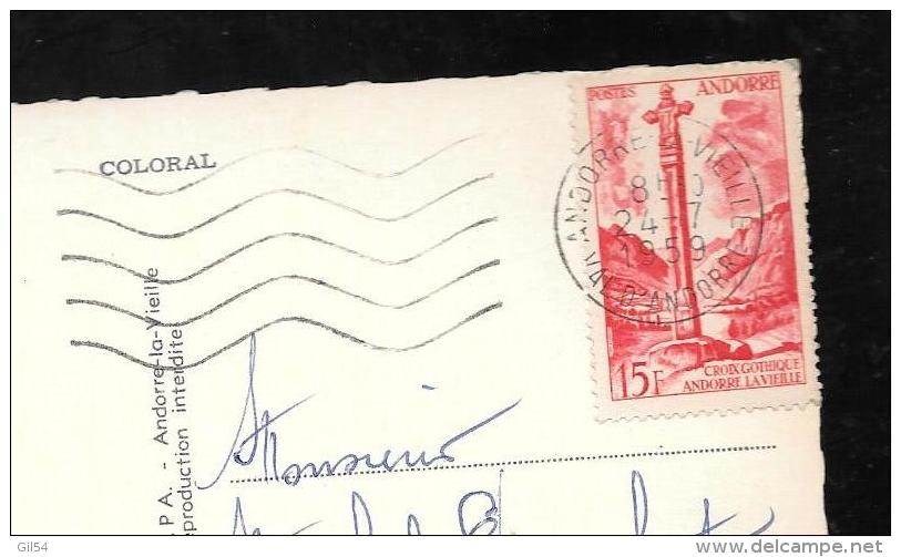 Timbre D'andorre Au Dos D'une Carte Postale " Andorra-la Vella  - Qaa2502 - Storia Postale