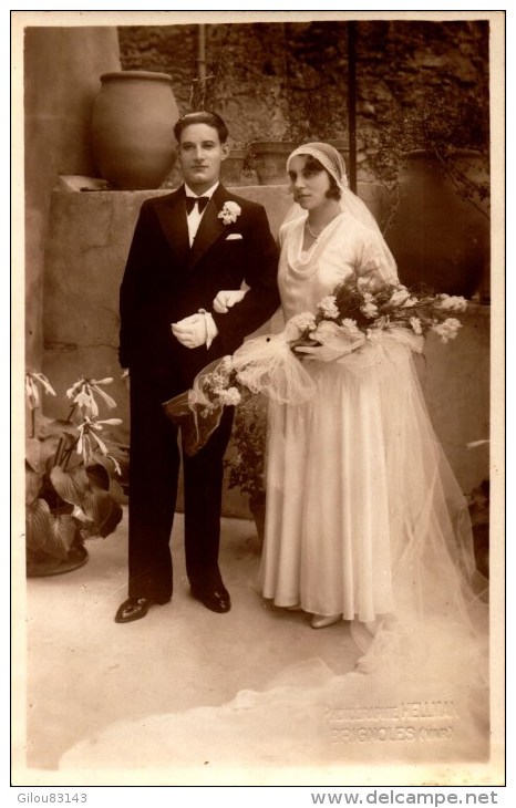 Var, Brignoles, Photographe Hellman, Mariage   (bon Etat)   Carte Photo. - Brignoles