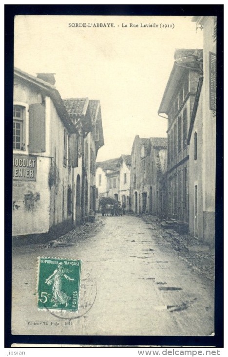 Cpa Du  40 Sorde L' Abbaye  La Rue Lavielle - 1911 -     LIOB11 - Autres & Non Classés