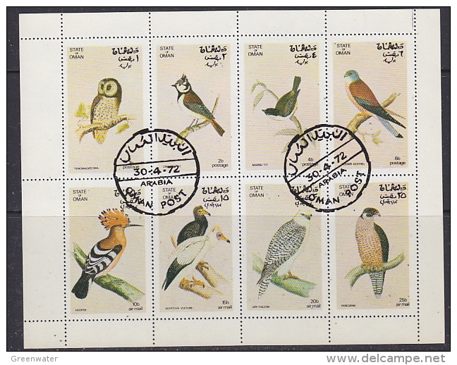 Oman 1972 Birds 8v In Sheetlet Used (F5120) - Oman