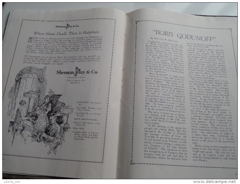 CHICAGO CIVIC OPERA C° PROGRAM - SEATTLE 1924 March 13-15 Printed by Western Printing C° ( zie foto´s ) !!