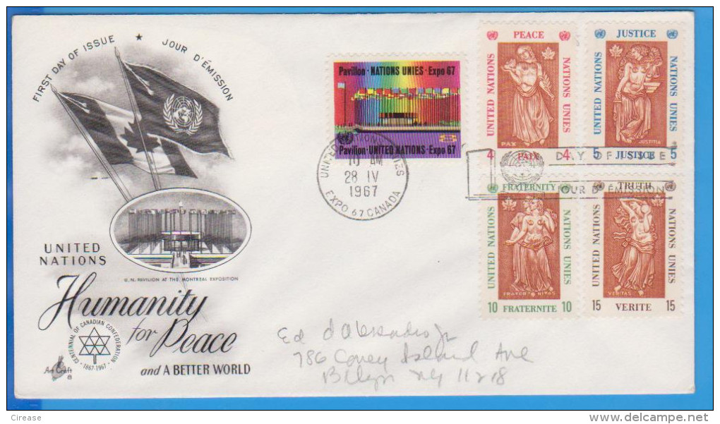 UNITED STATES HUMANITY FOR PEACE FDC 1967 - Otros & Sin Clasificación