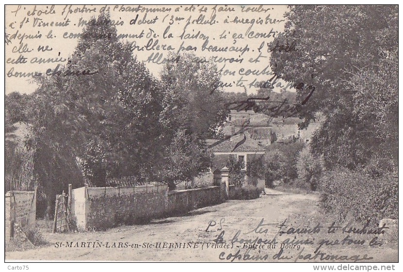 Saint Martin Lars En Sainte-Hermine 85 - Entrée Bourg 1925 - Correspondance Patronnage Chantonnay Cinéma Etoile Sportive - Sainte Hermine