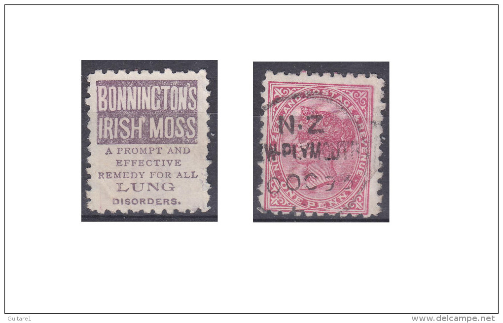 Nouvelle Zélande Publicité "Bonninctons Irish Moss, A Prompt And Effective Remedy For All Lungs Disorder" - Used Stamps