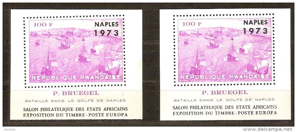 Rwanda Ruanda 1973 OCBn°  Bloc 31-31A *** MNH Cote 60,00 Euro Naples Napels - Neufs